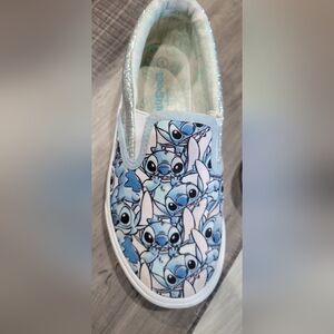 Kids Slip-On Sneakers with Blue Cartoon Design